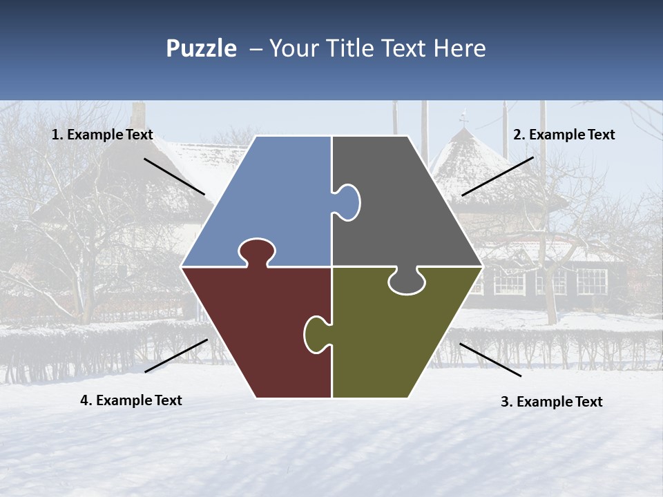 A Snow Covered Field With A House In The Background PowerPoint Template