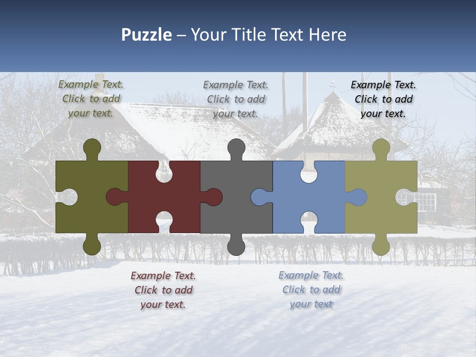 A Snow Covered Field With A House In The Background PowerPoint Template