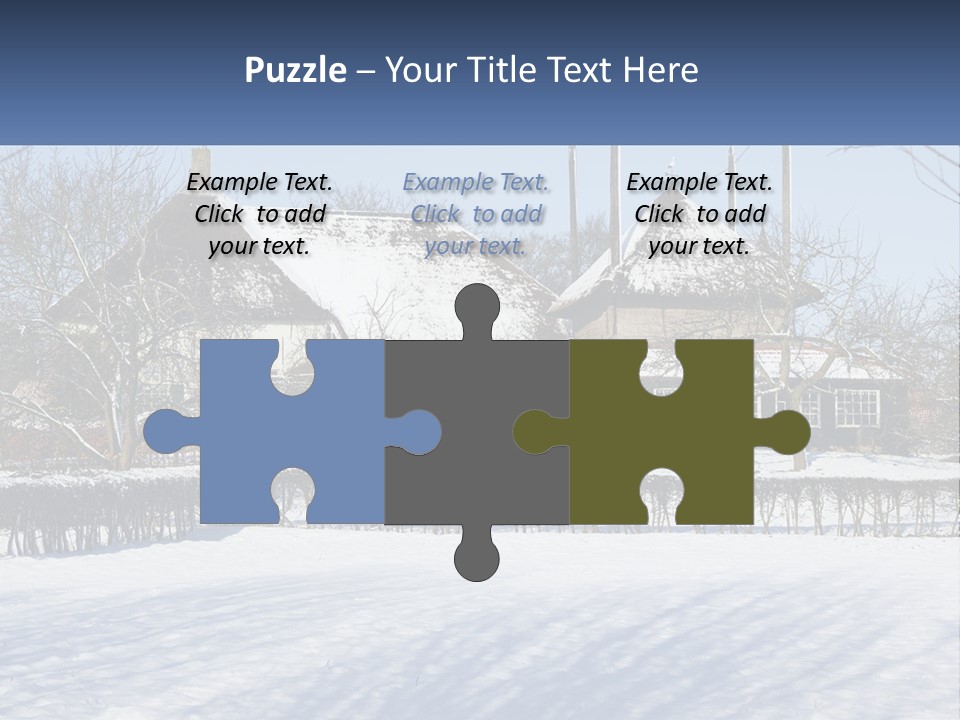 A Snow Covered Field With A House In The Background PowerPoint Template