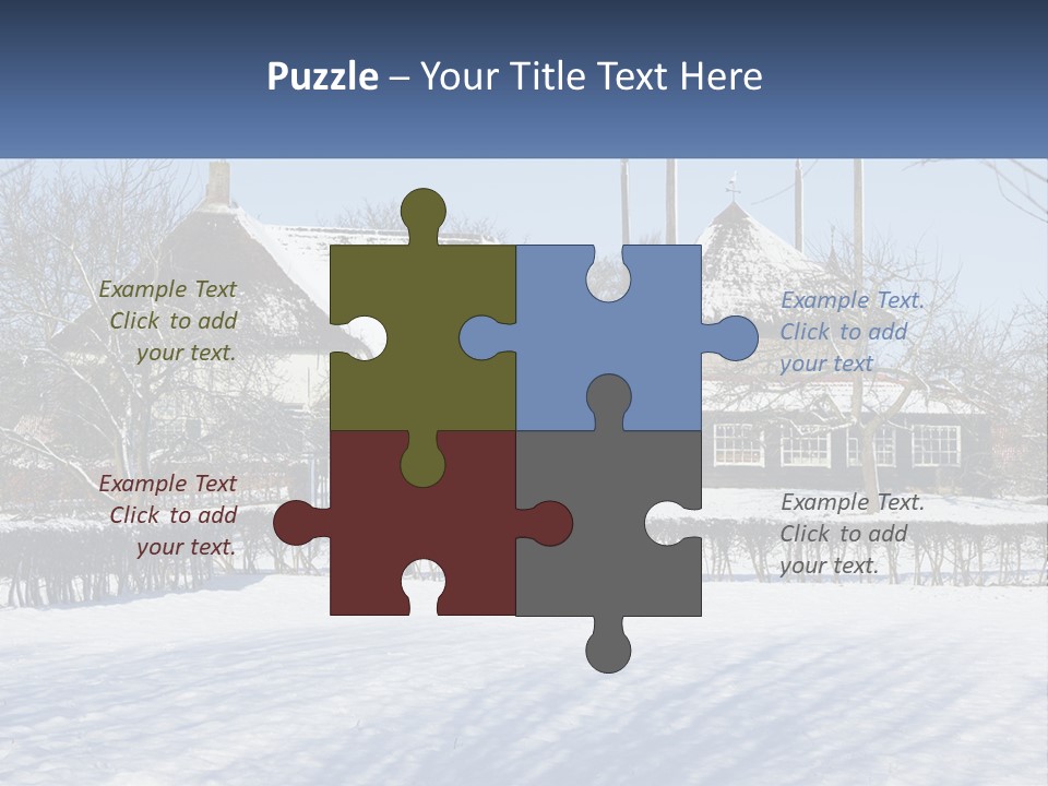 A Snow Covered Field With A House In The Background PowerPoint Template