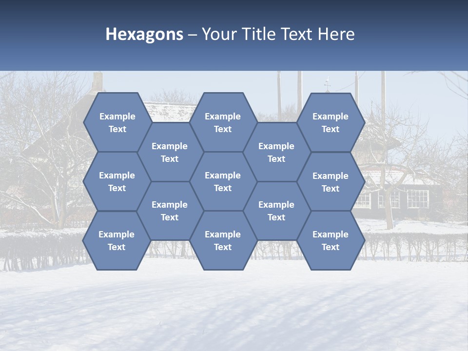 A Snow Covered Field With A House In The Background PowerPoint Template