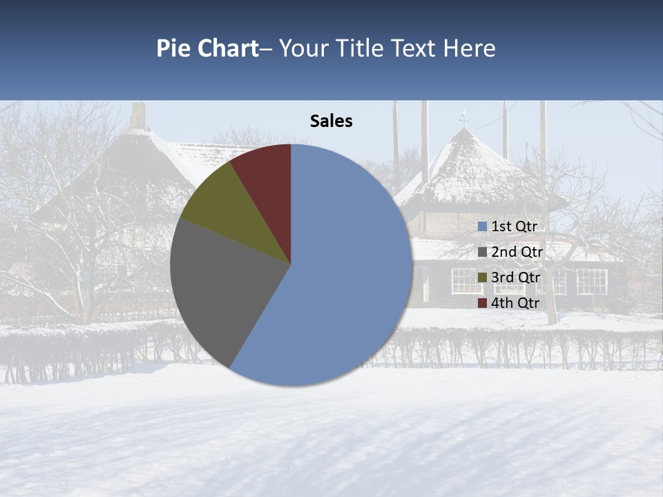 A Snow Covered Field With A House In The Background PowerPoint Template