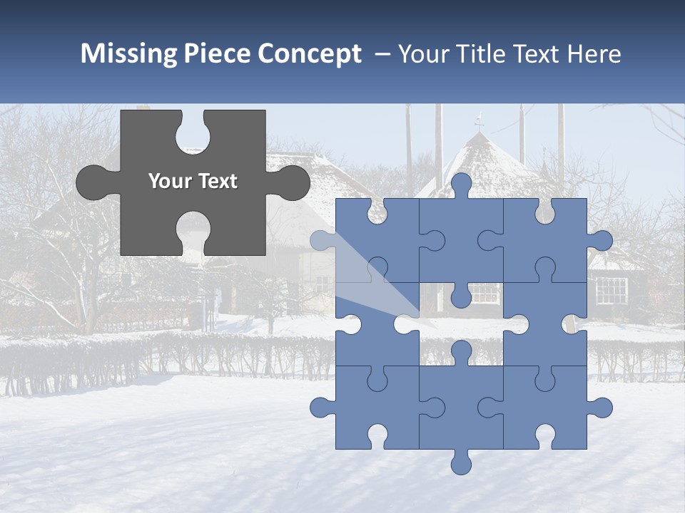 A Snow Covered Field With A House In The Background PowerPoint Template