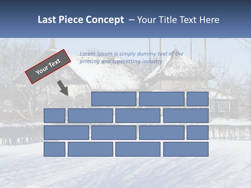 A Snow Covered Field With A House In The Background PowerPoint Template