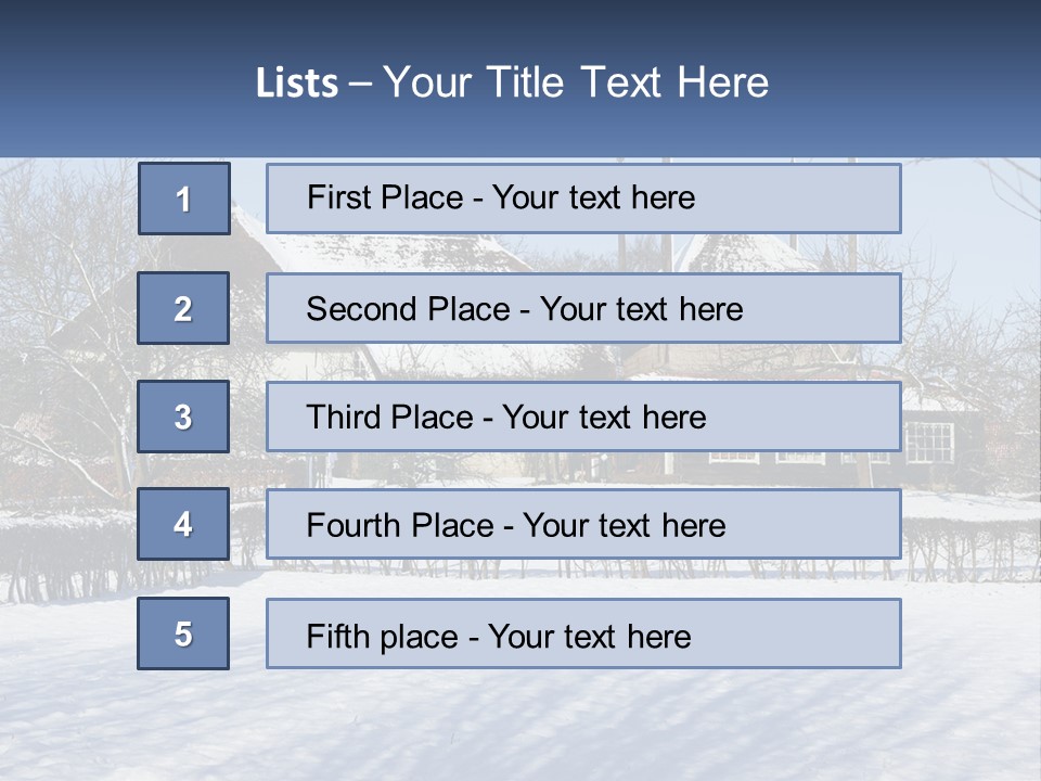 A Snow Covered Field With A House In The Background PowerPoint Template