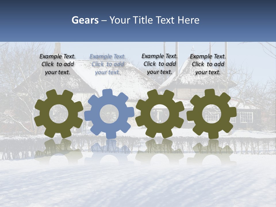 A Snow Covered Field With A House In The Background PowerPoint Template