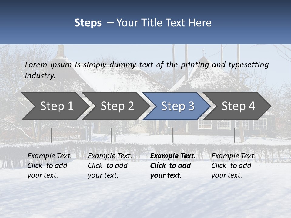 A Snow Covered Field With A House In The Background PowerPoint Template