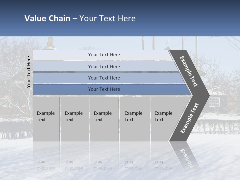 A Snow Covered Field With A House In The Background PowerPoint Template