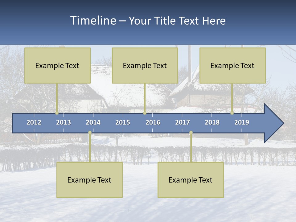 A Snow Covered Field With A House In The Background PowerPoint Template