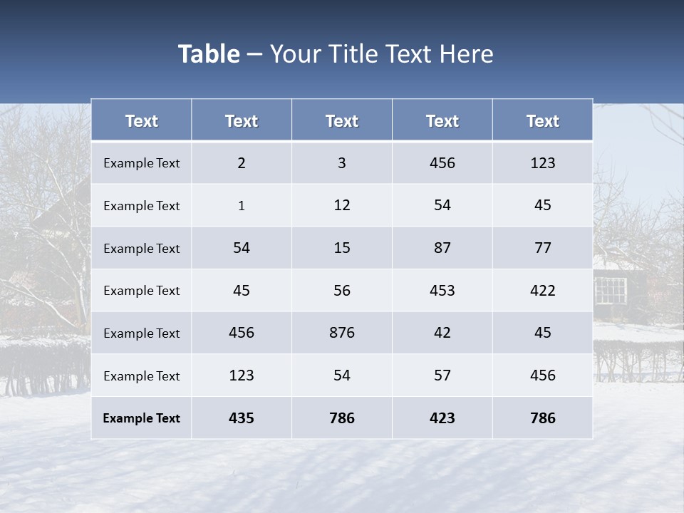 A Snow Covered Field With A House In The Background PowerPoint Template