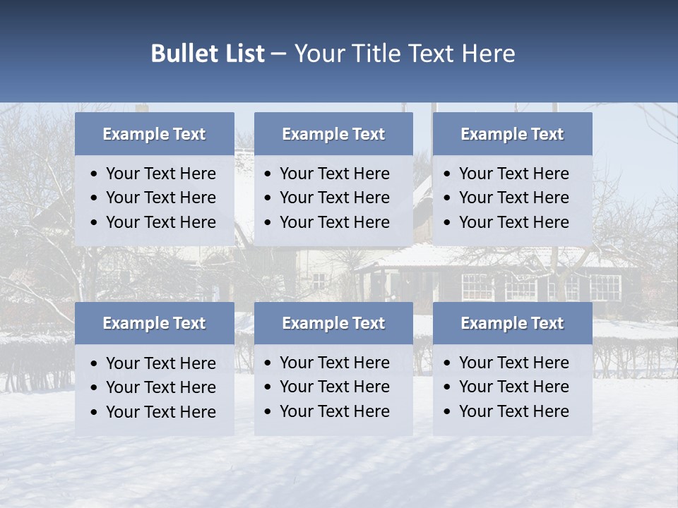 A Snow Covered Field With A House In The Background PowerPoint Template