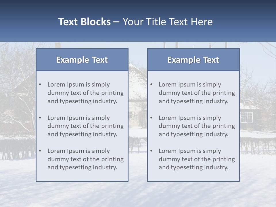 A Snow Covered Field With A House In The Background PowerPoint Template
