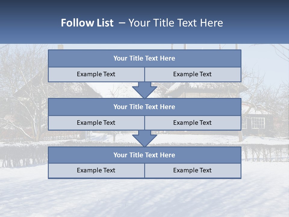 A Snow Covered Field With A House In The Background PowerPoint Template