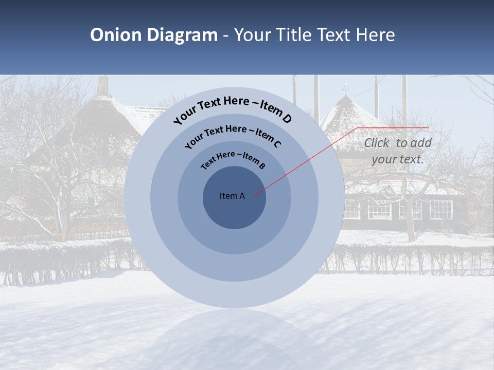 A Snow Covered Field With A House In The Background PowerPoint Template
