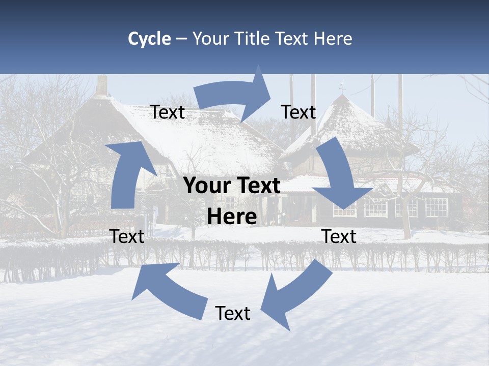 A Snow Covered Field With A House In The Background PowerPoint Template