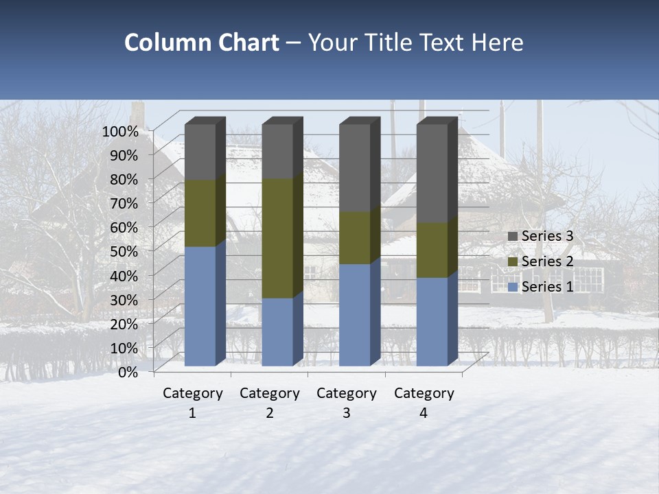 A Snow Covered Field With A House In The Background PowerPoint Template