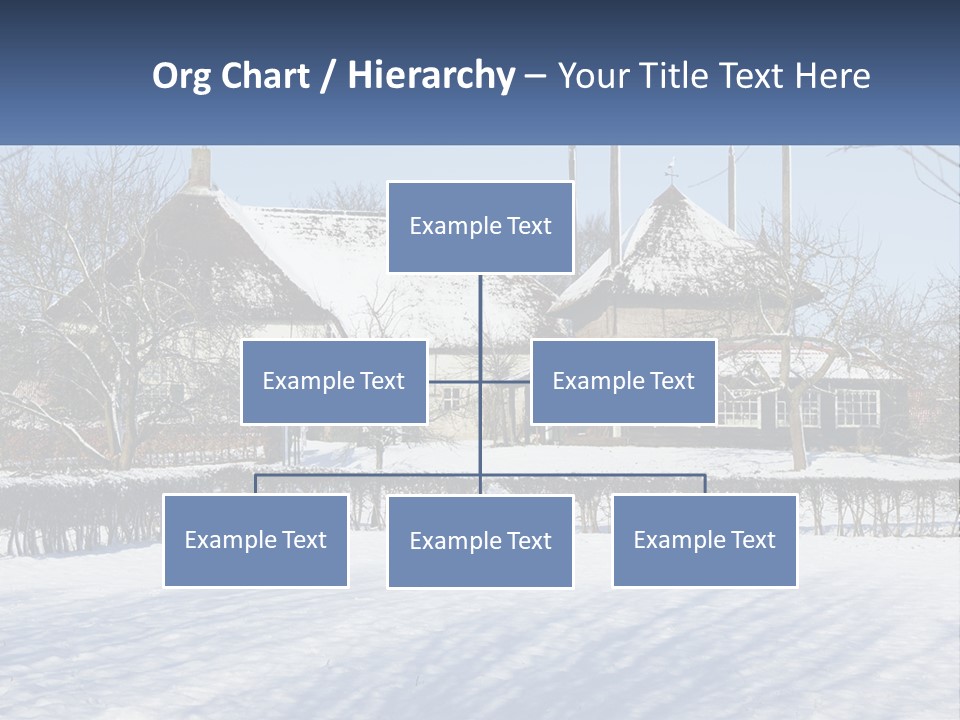 A Snow Covered Field With A House In The Background PowerPoint Template