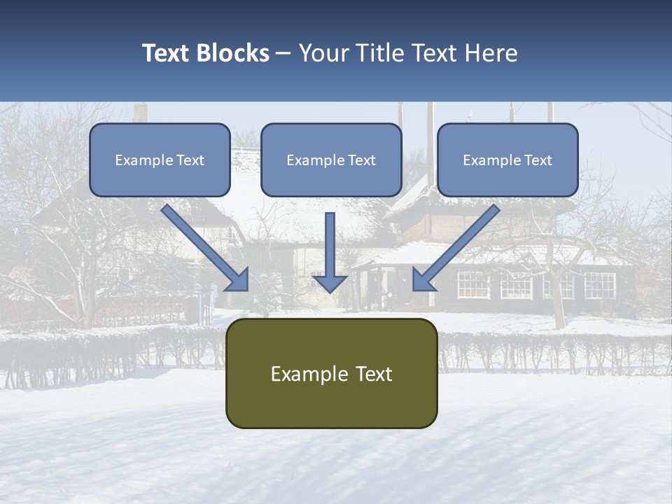 A Snow Covered Field With A House In The Background PowerPoint Template