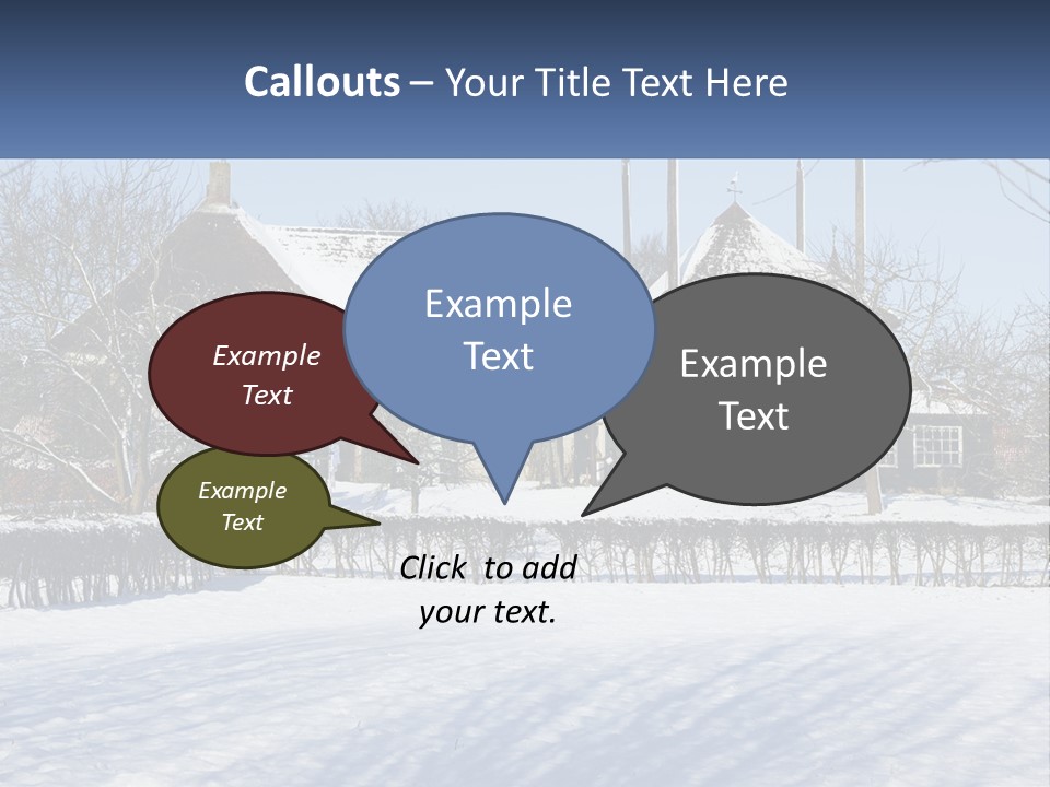 A Snow Covered Field With A House In The Background PowerPoint Template