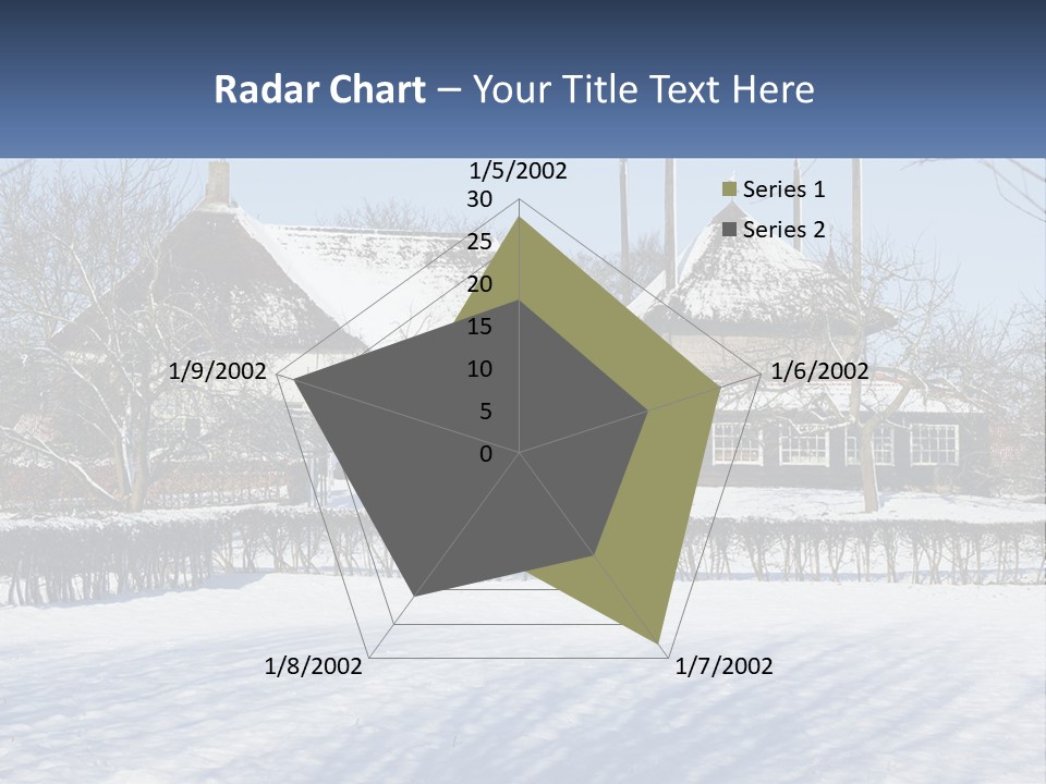 A Snow Covered Field With A House In The Background PowerPoint Template