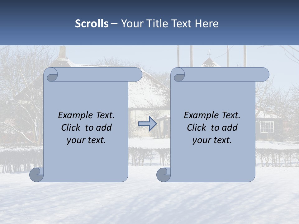 A Snow Covered Field With A House In The Background PowerPoint Template