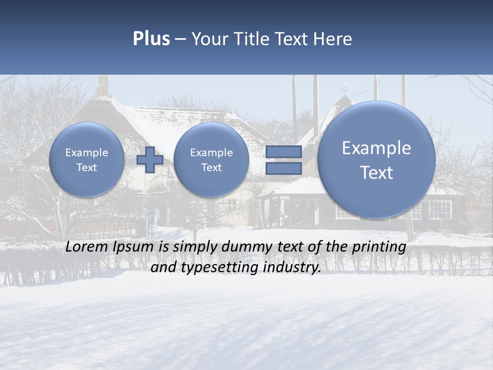 A Snow Covered Field With A House In The Background PowerPoint Template