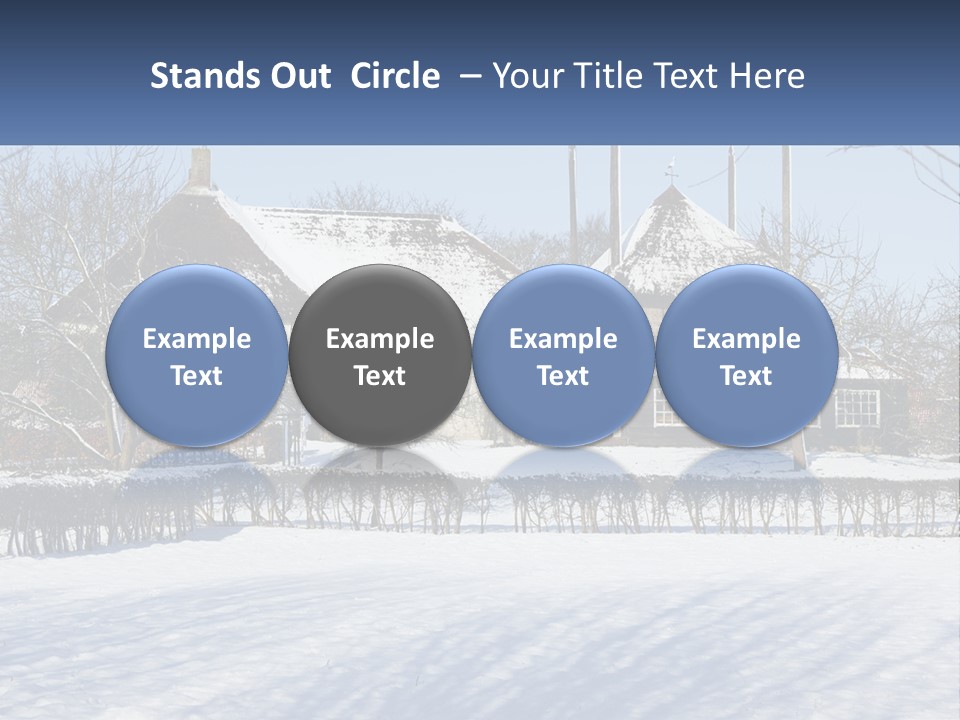 A Snow Covered Field With A House In The Background PowerPoint Template