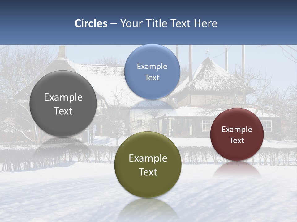 A Snow Covered Field With A House In The Background PowerPoint Template