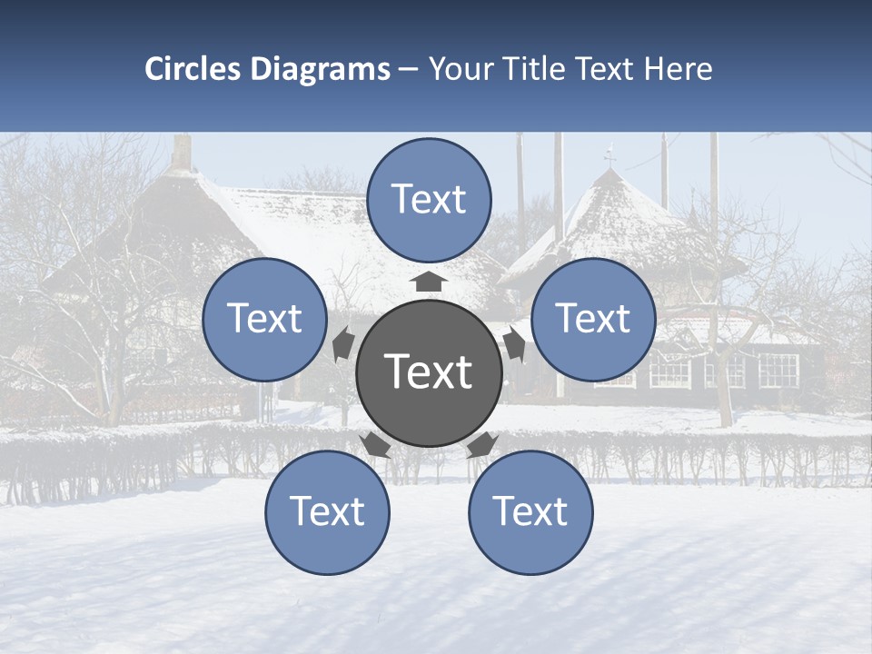 A Snow Covered Field With A House In The Background PowerPoint Template