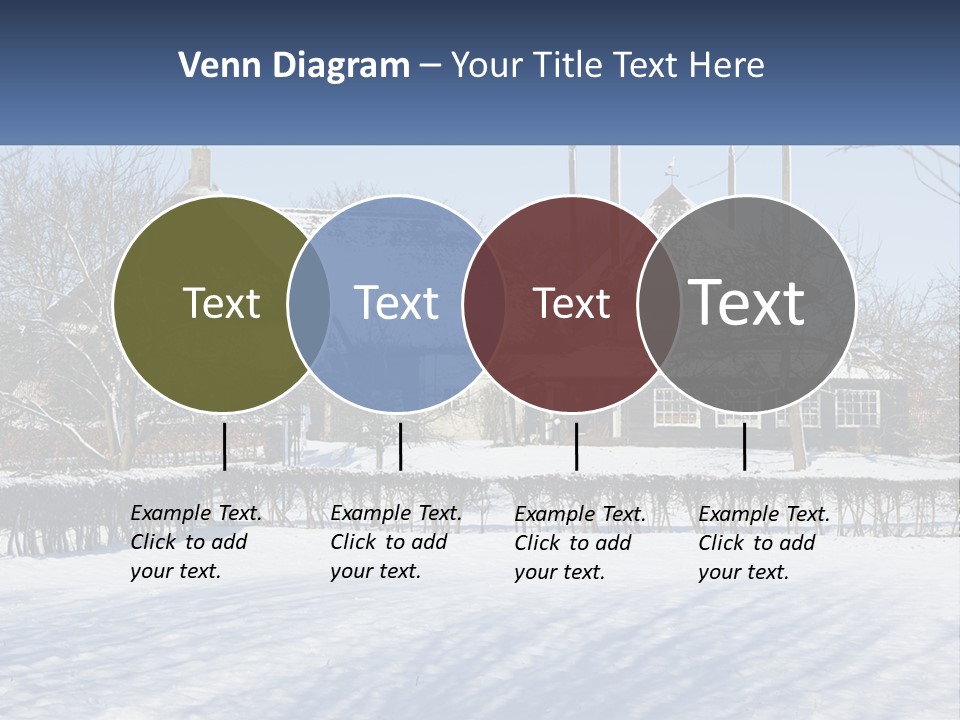 A Snow Covered Field With A House In The Background PowerPoint Template