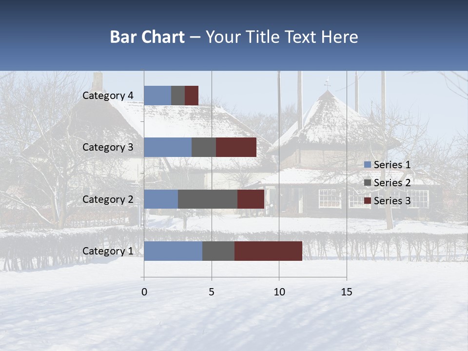 A Snow Covered Field With A House In The Background PowerPoint Template