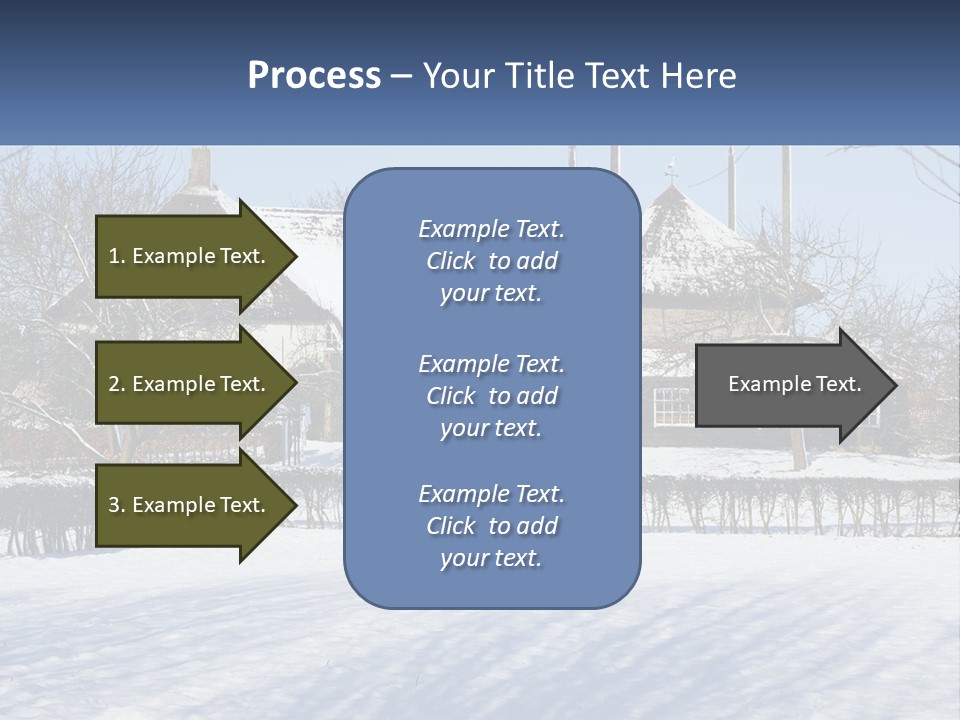 A Snow Covered Field With A House In The Background PowerPoint Template