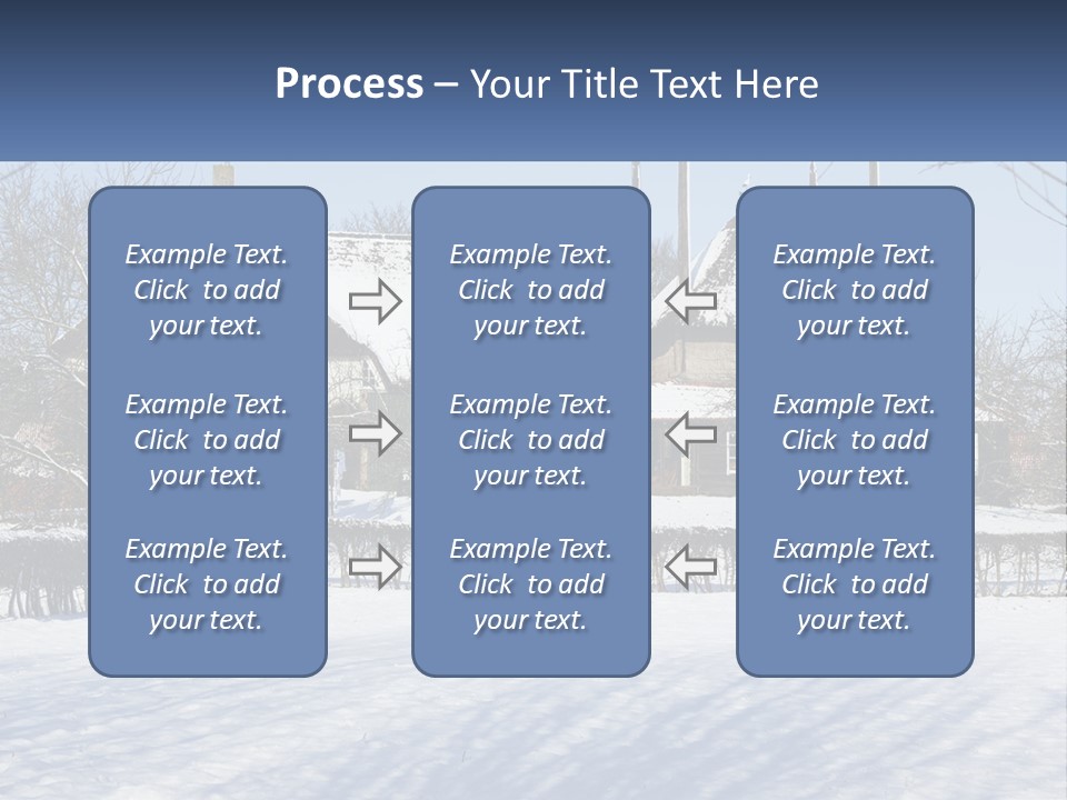 A Snow Covered Field With A House In The Background PowerPoint Template