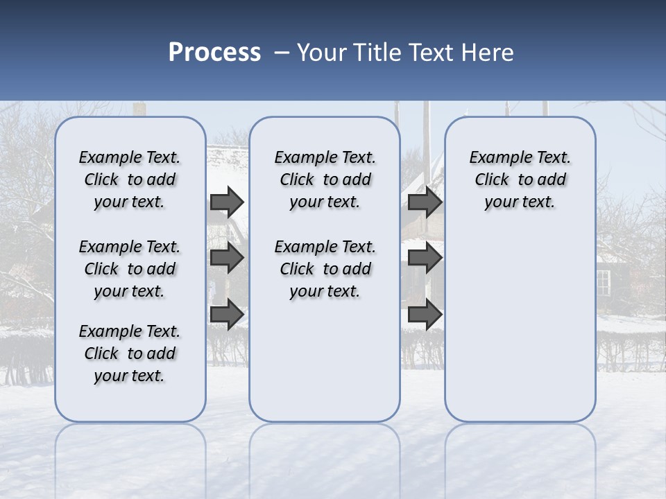 A Snow Covered Field With A House In The Background PowerPoint Template