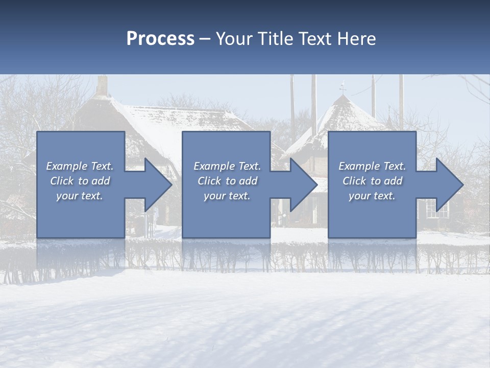A Snow Covered Field With A House In The Background PowerPoint Template