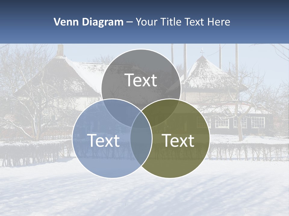 A Snow Covered Field With A House In The Background PowerPoint Template