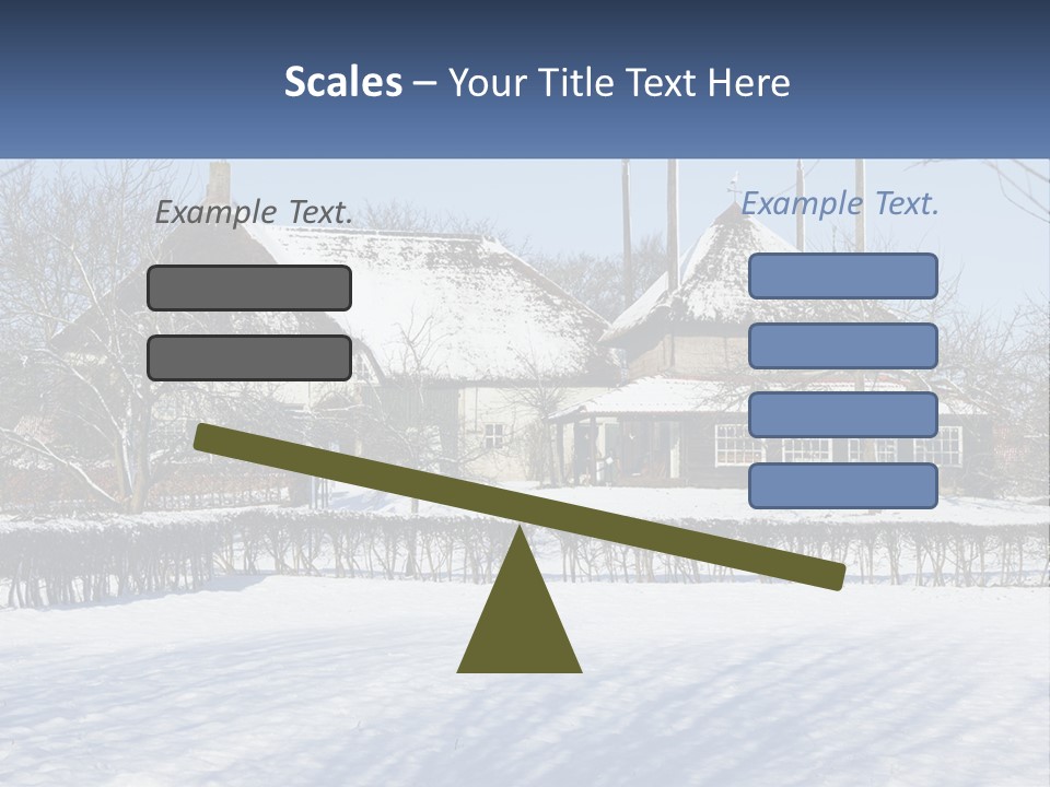 A Snow Covered Field With A House In The Background PowerPoint Template