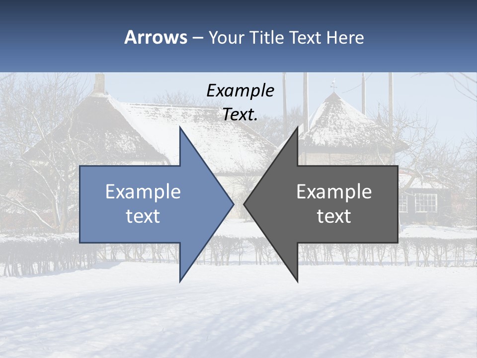A Snow Covered Field With A House In The Background PowerPoint Template