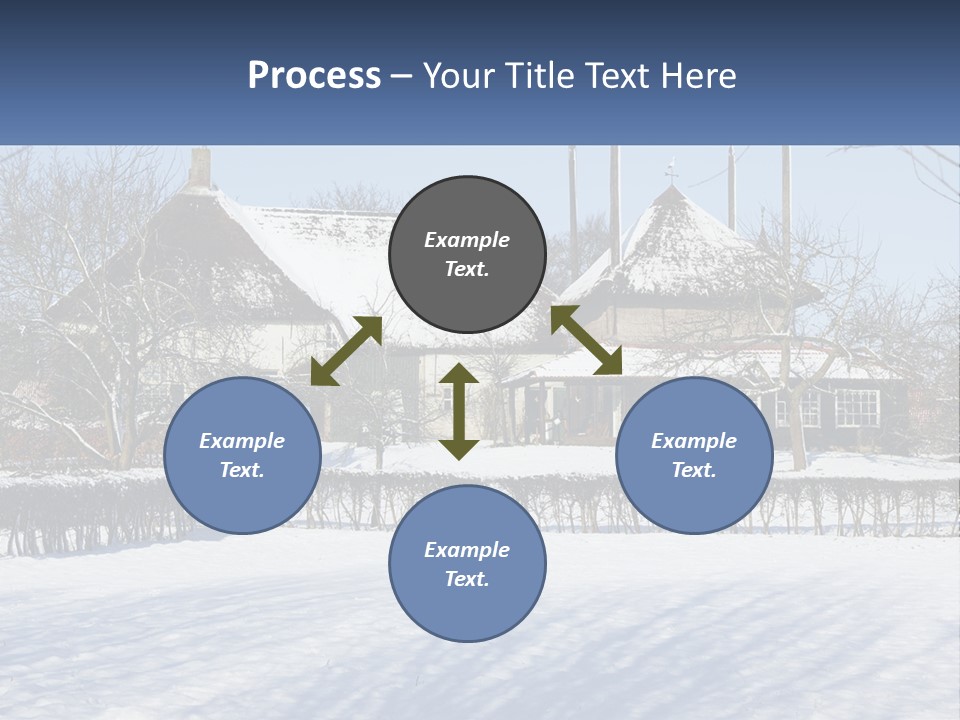 A Snow Covered Field With A House In The Background PowerPoint Template