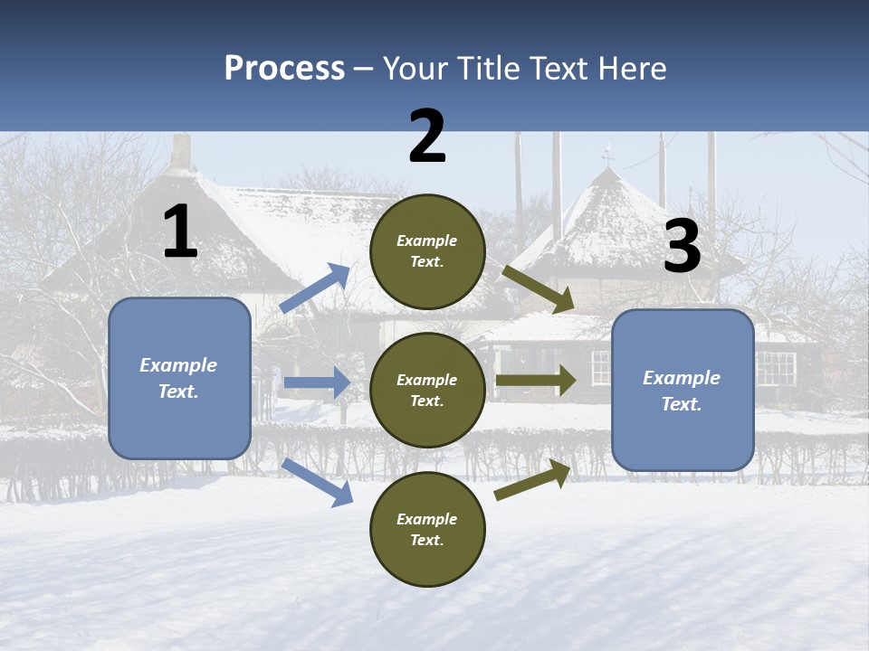 A Snow Covered Field With A House In The Background PowerPoint Template