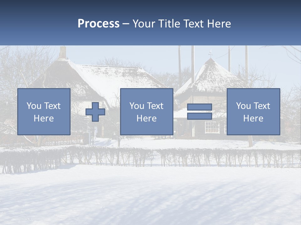 A Snow Covered Field With A House In The Background PowerPoint Template