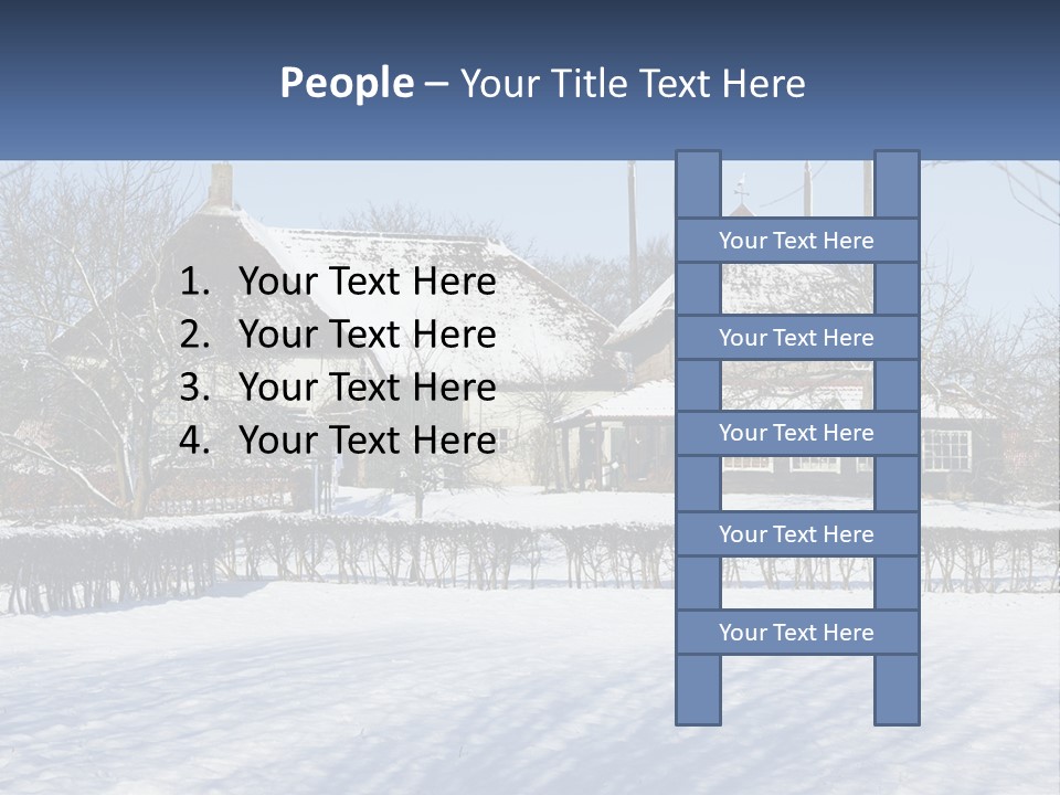 A Snow Covered Field With A House In The Background PowerPoint Template