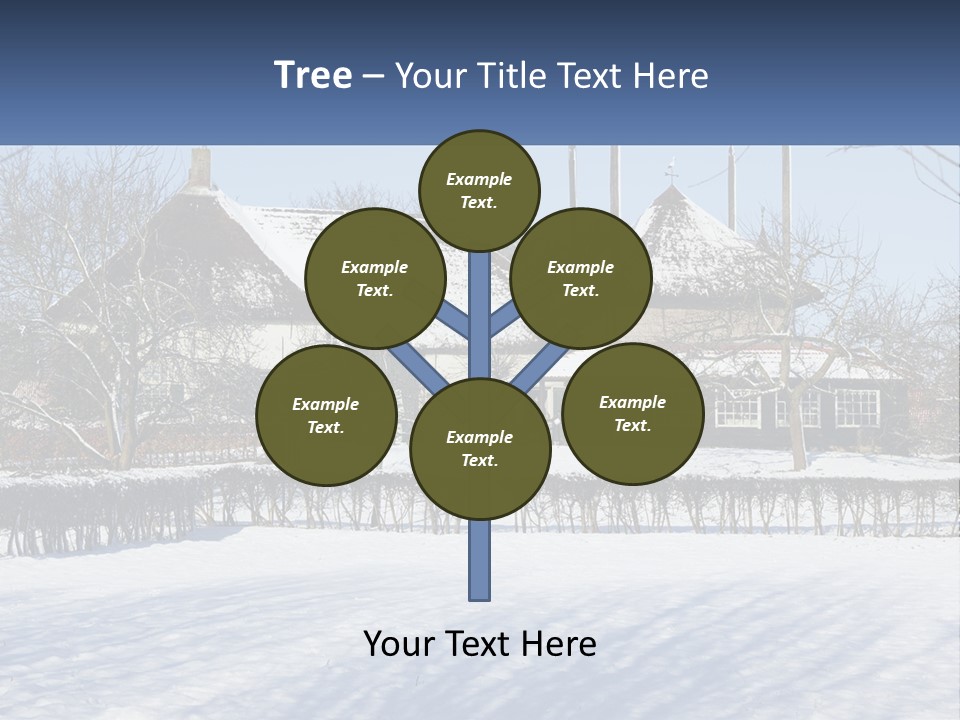 A Snow Covered Field With A House In The Background PowerPoint Template