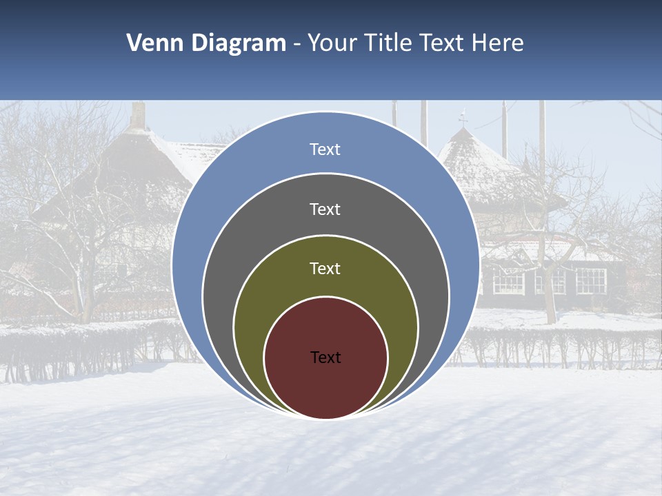 A Snow Covered Field With A House In The Background PowerPoint Template