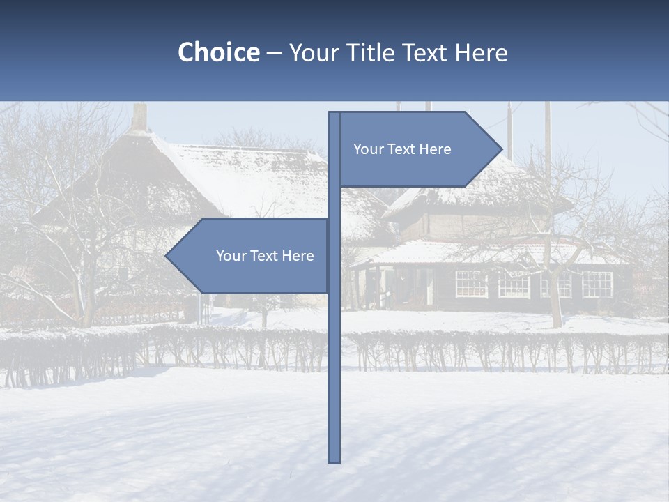 A Snow Covered Field With A House In The Background PowerPoint Template