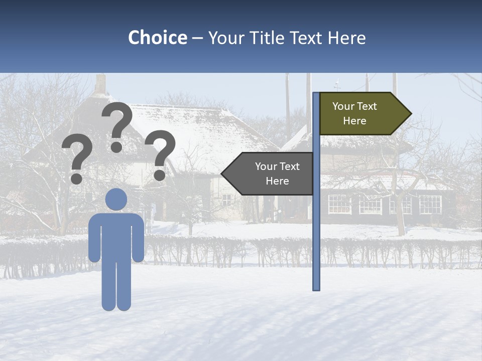 A Snow Covered Field With A House In The Background PowerPoint Template