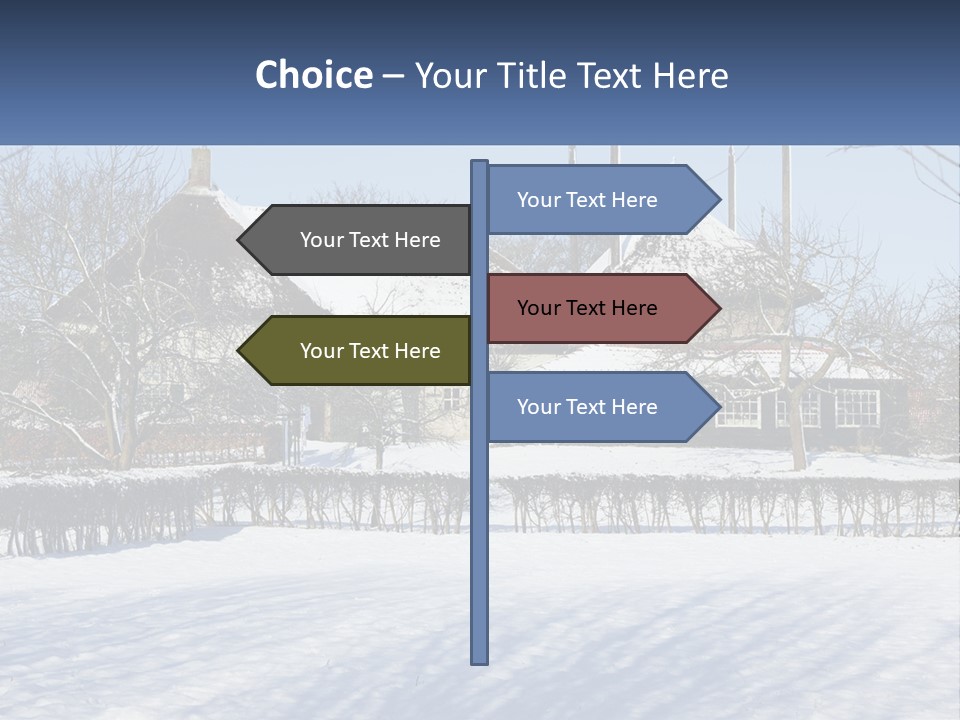 A Snow Covered Field With A House In The Background PowerPoint Template