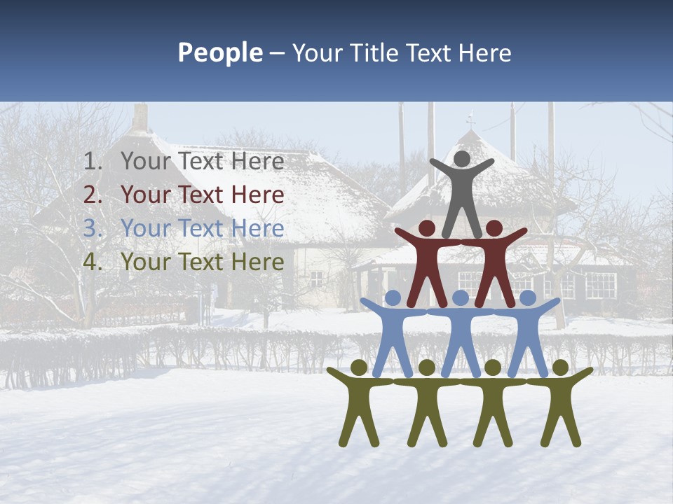 A Snow Covered Field With A House In The Background PowerPoint Template