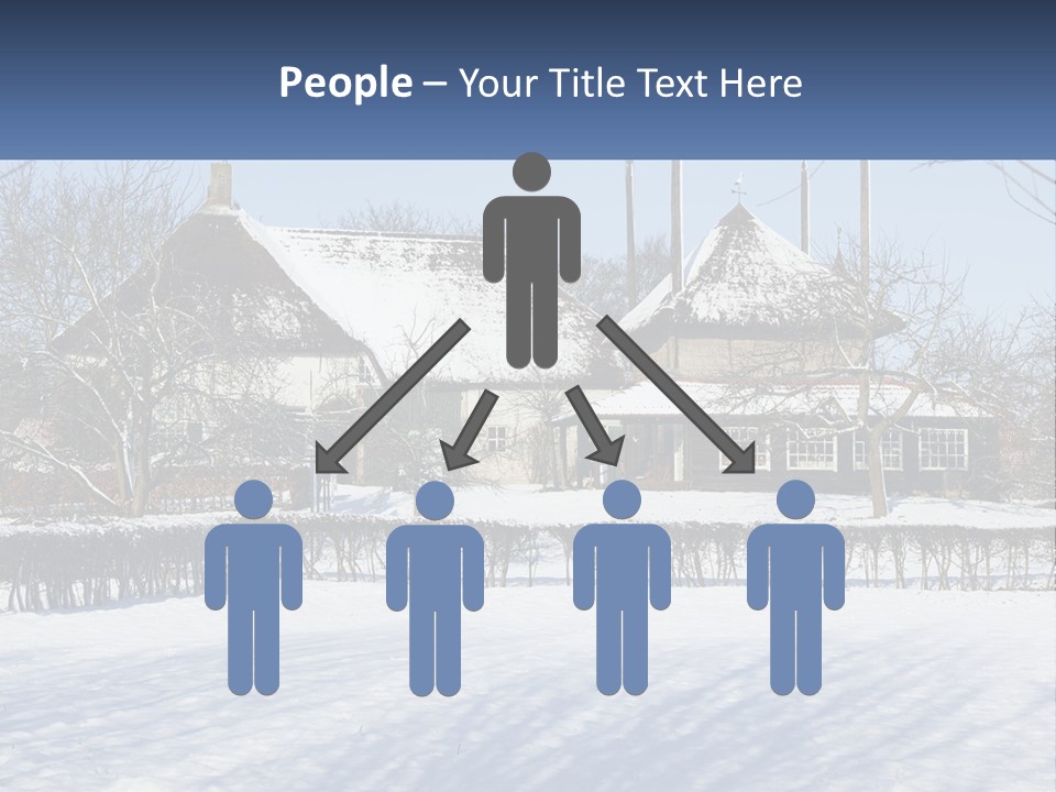 A Snow Covered Field With A House In The Background PowerPoint Template