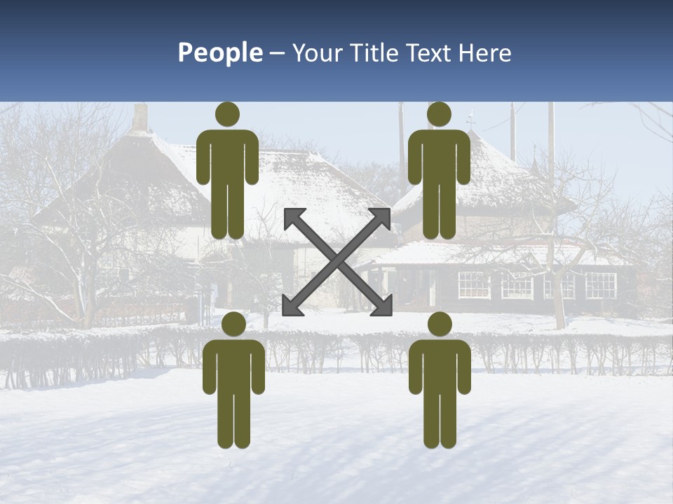 A Snow Covered Field With A House In The Background PowerPoint Template